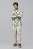 Bluebird Men's Linen Green Printed Shirt