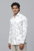 Bluebird Men's Blue Flower Satin Printed Shirt