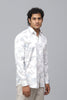 Bluebird Men's Blue Flower Satin Printed Shirt