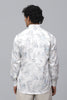 Bluebird Men's Blue Flower Satin Printed Shirt