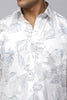 Bluebird Men's Blue Flower Satin Printed Shirt