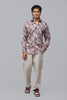 Bluebird Men's Red Satin Printed Shirt