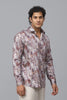 Bluebird Men's Red Satin Printed Shirt