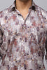 Bluebird Men's Red Satin Printed Shirt