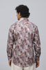 Bluebird Men's Red Satin Printed Shirt