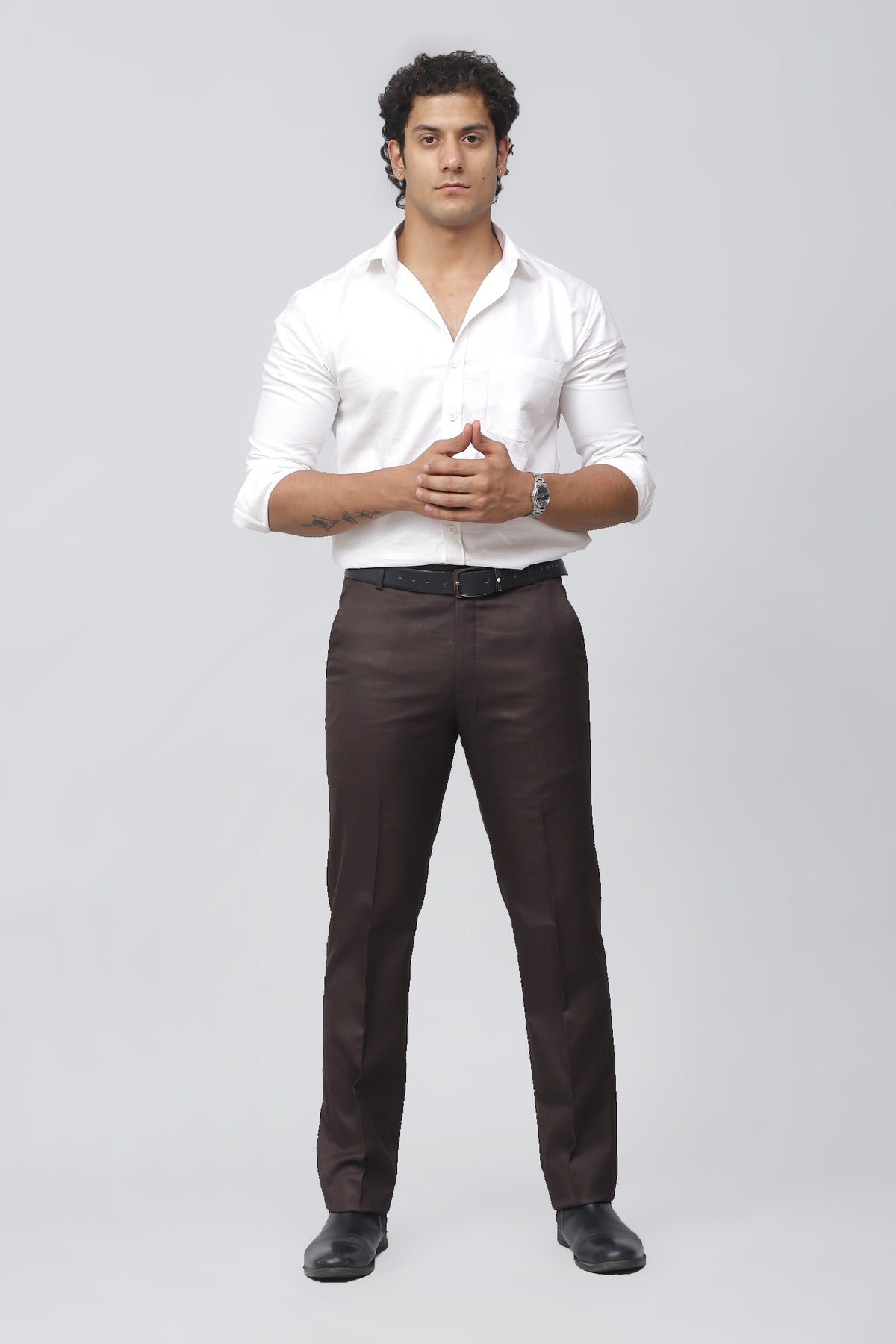 Bluebird Men's Rich Chocolate Brown Work Formal Trousers