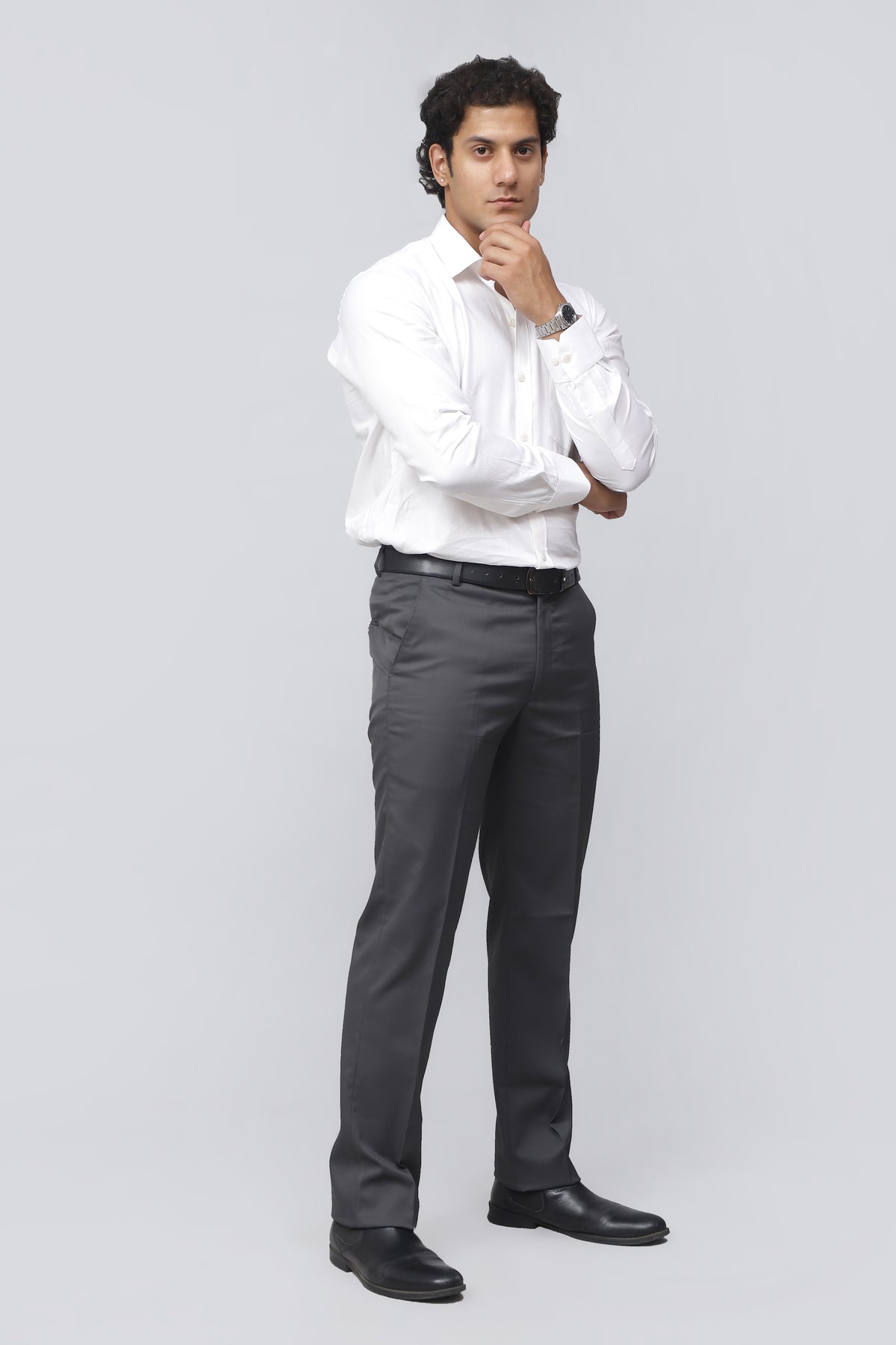 Bluebird Men's Sophisticated Anchor Grey Formal Trousers