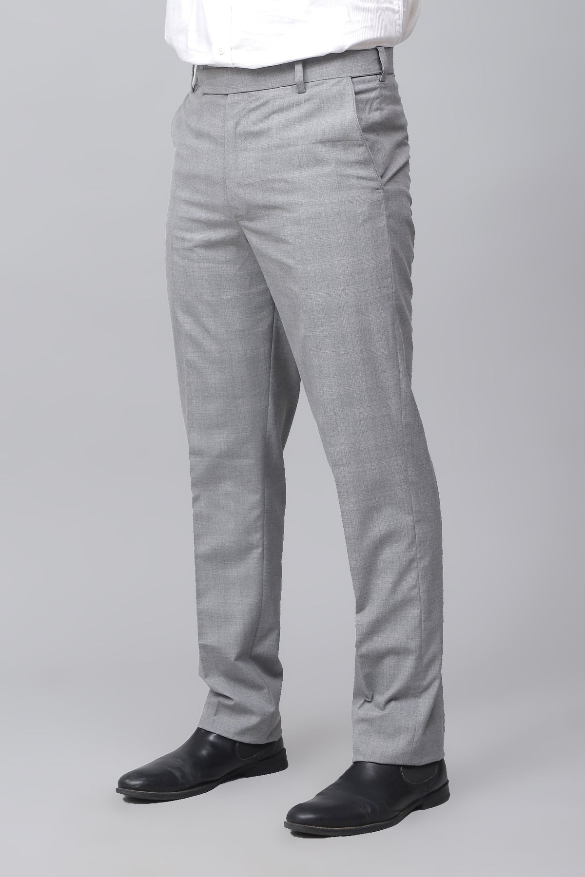 Bluebird Men's Classy Pewter Grey Stretch Band Trousers