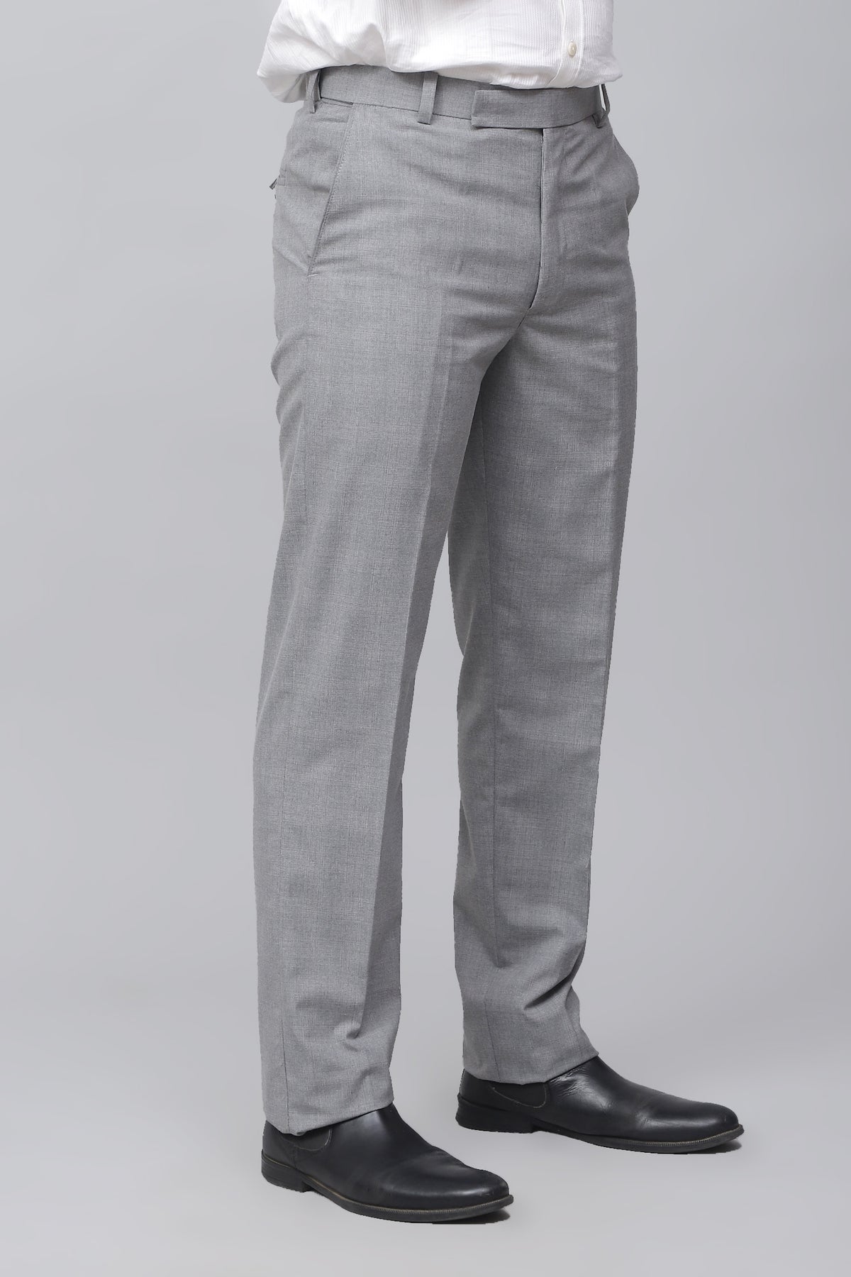 Bluebird Men's Classy Pewter Grey Stretch Band Trousers