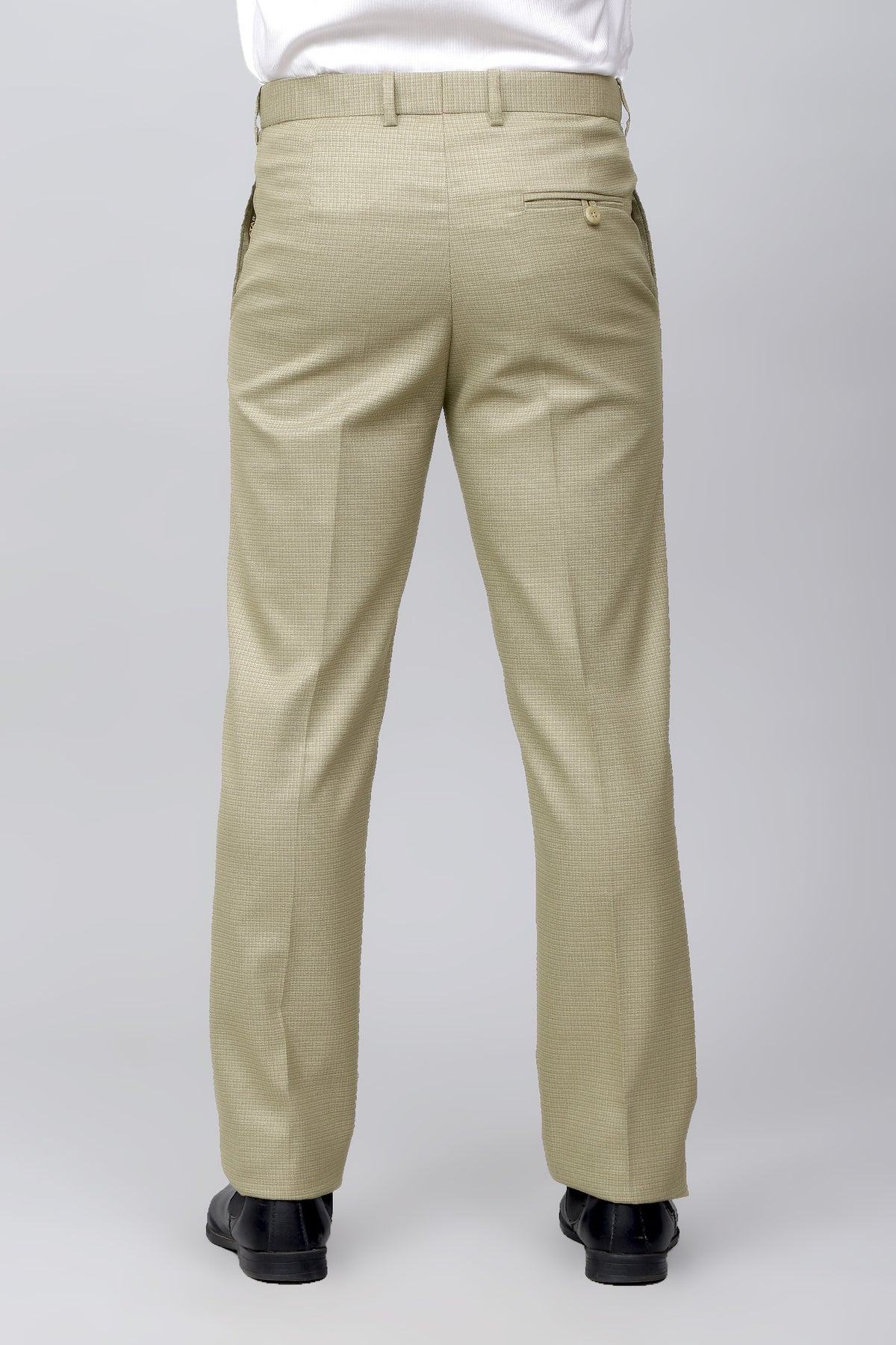 Bluebird Men's Elegant Cream Stretch Band Trousers