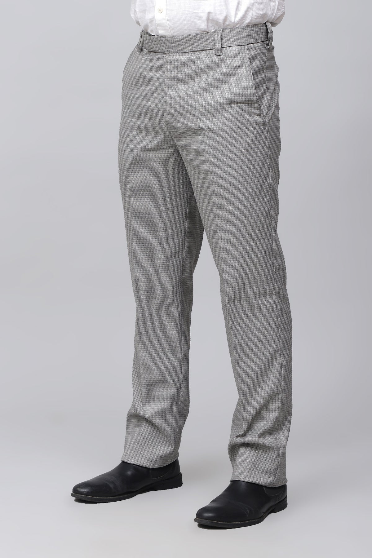 Bluebird Men's Sleek Light Grey Stretch Band Trousers