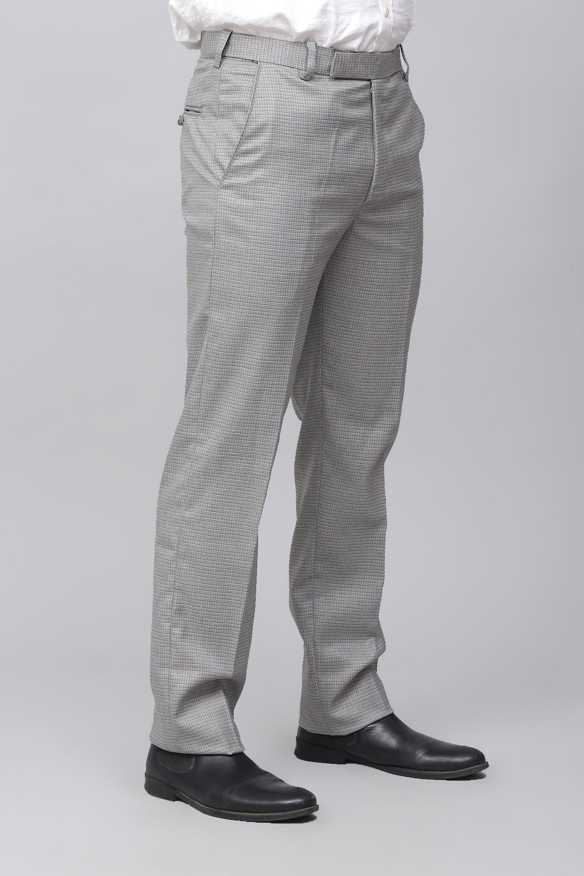 Bluebird Men's Sleek Light Grey Stretch Band Trousers