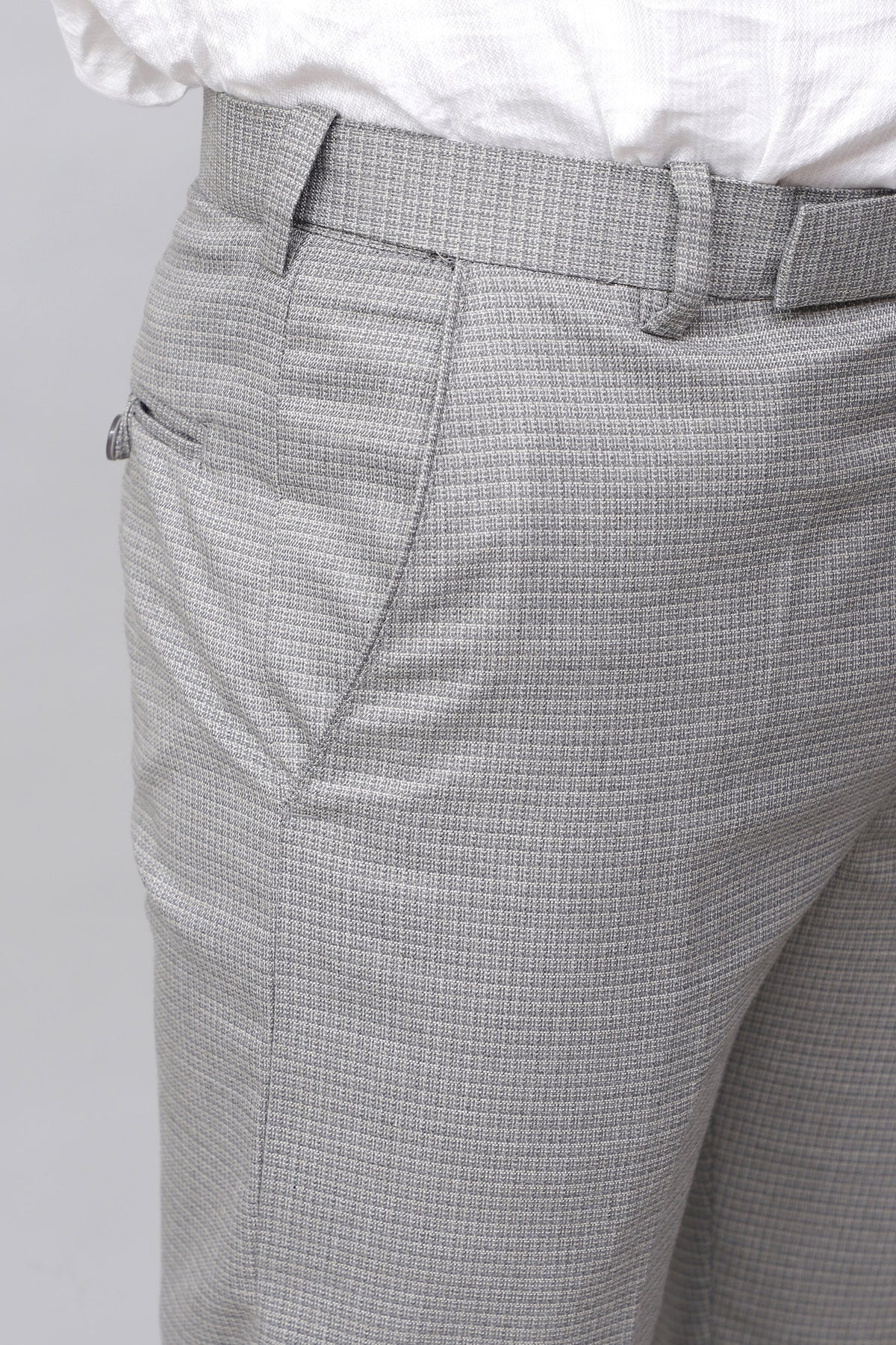 Bluebird Men's Sleek Light Grey Stretch Band Trousers