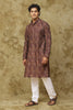 Bluesaanchi Men's Chikankari Embroidered Kurta Set - Brown