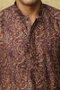 Bluesaanchi Men's Chikankari Embroidered Kurta Set - Brown