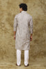 Bluesaanchi Men's Cotton Zari Embroidered Kurta Set - Grey
