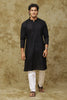 Bluesaanchi Men's Cotton Zari Embroidered Kurta Set - Black