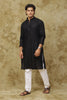 Bluesaanchi Men's Cotton Zari Embroidered Kurta Set - Black