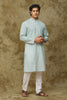 Bluesaanchi Men's Chikankari Embroidered Kurta Set - Light Green
