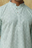 Bluesaanchi Men's Chikankari Embroidered Kurta Set - Light Green
