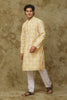 Bluesaanchi Men's Mango Khidki Butta Embroidered Kurta Set
