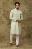 Bluesaanchi Men's Chikankari Embroidered Kurta Set - Green White