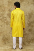 Bluesaanchi Men's Cotton Embroidered Kurta Set – Yellow Boota