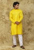 Bluesaanchi Men's Cotton Dobby Kurta Set – Yellow