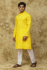 Bluesaanchi Men's Cotton Dobby Kurta Set – Yellow