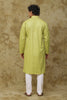 Bluesaanchi Men's Mehendi Brick Zigzag Embroidered Kurta Set
