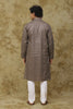 Bluesaanchi Men's Mud Octagon Sequin Threadwork Kurta Set