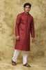 Bluesaanchi Men's Embroidered Kurta Set – Rust