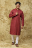 Bluesaanchi Men's Embroidered Kurta Set – Rust