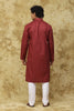 Bluesaanchi Men's Embroidered Kurta Set – Rust