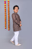 Brown Printed Kurta Set – Elegant & Classic for Your Little One