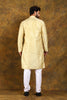 Light Golden Party Wear Embroidery Men's Kurta Pajama Set