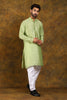 Light Green Party Wear Zari Work Men's Kurta Pajama Set