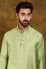 Light Green Party Wear Zari Work Men's Kurta Pajama Set