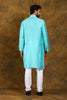 BLUESAANCHI MEN'S LIGHT BLUE ZARI EMBROIDERY KURTA SET