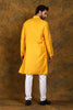 Yellow Party Wear Zari Work Men's Kurta Pajama Set