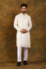 White Party Wear Mirror Work Men's Kurta Pajama Set