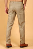 Lycra Blend Khaki Texture Trouser For Men's