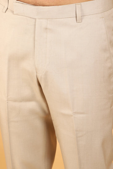 BLUEBIRD MEN'S POLYCOTTON CREAM TROUSERS