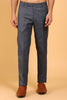 Lycra Blend steel Grey Texture Trouser For Men's