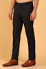 Lycra Blend Solid black Texture Trouser For Men's