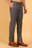 Lycra Blend Grey Texture Trouser For Men's