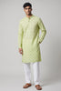 Veshbhoshaa Men's Soft Green Printed Kurta Set