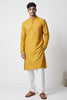 Veshbhoshaa Men's Mustard Yellow Printed Kurta Set