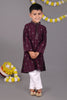 Rich Elegance Maroon Mirror Work Kurta Set for the Stylish Little One