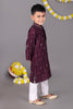 Rich Elegance Maroon Mirror Work Kurta Set for the Stylish Little One